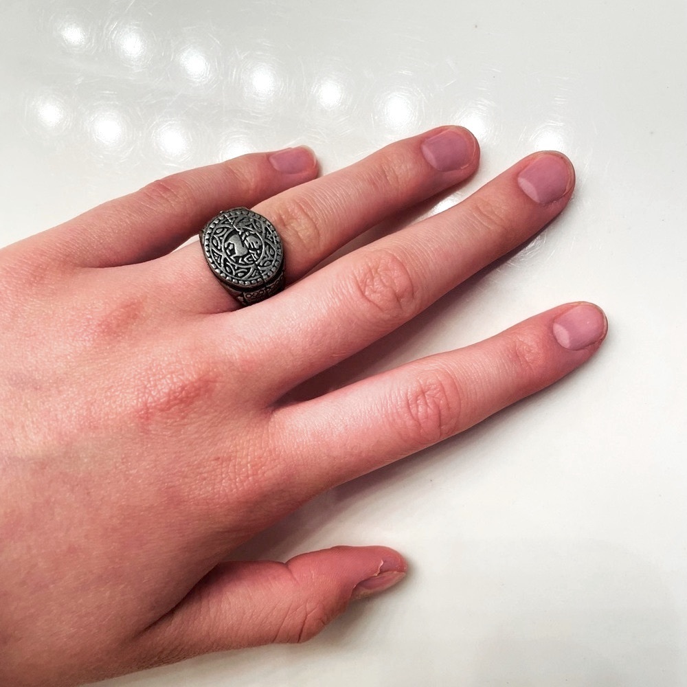Ring chamanic metal tribe vintage chaman newage